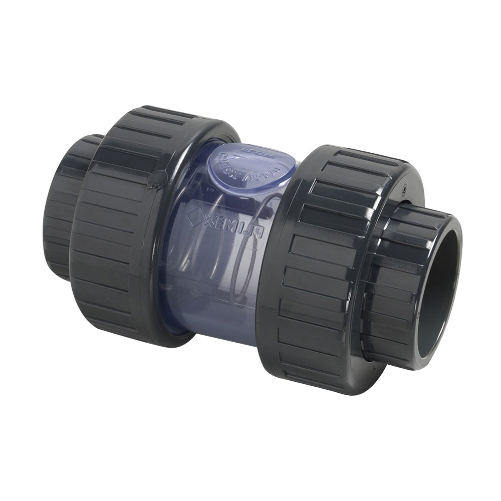 PVC-Kegelrückschlagventil, transparent, federbelastet, Klebemuffe x Klebemuffe