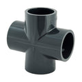 PVC-Kreuzstück, 4 x Klebemuffe