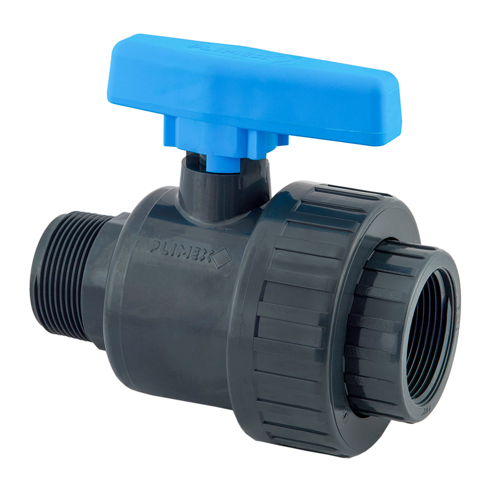 PVC-Kugelhahn "AquaSafe" eine Verschraubung, Außengewinde x Innengewinde