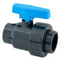 PVC-Kugelhahn "AquaSafe" eine Verschraubung, Klebemuffe x Klebemuffe