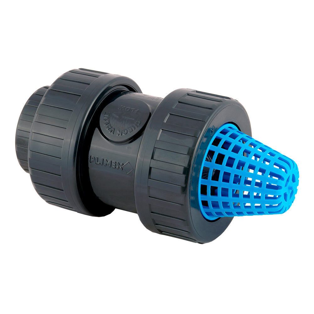 PVC-Siebventil mit PPH Filtersieb und Edelstahlfeder AISI 302